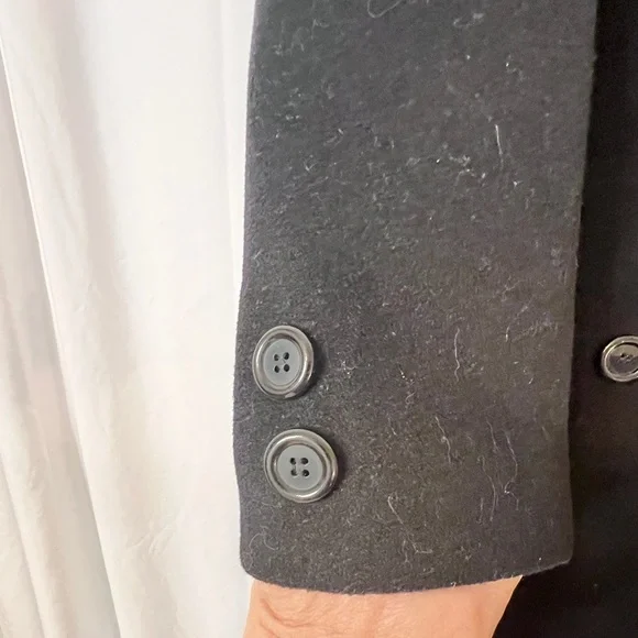 Worthington Black Wool/Cashmere Blend Long Trench Coat - Size 8​ - Picture 11 of 11